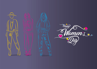 Happy women's day greeting card design