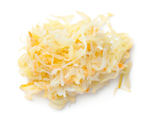 Pile Of Sauerkraut With Carrot Isolated