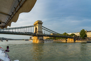 Szechenyi Chain Bridge in Budapest, Hungary.