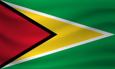 Waving flag of Guyana. Vector illustration