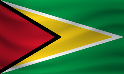 Fototapeta premium Waving flag of Guyana. Vector illustration