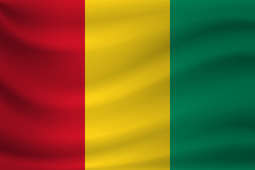 Waving flag of Guinea. Vector illustration