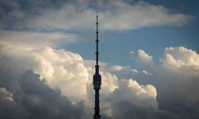 antenna on blue sky