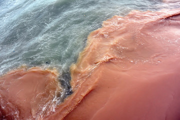 Fototapeta premium The color of water in the Gulf of Thailand after rain