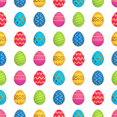 Seamless pattern with colorful Easter eggs