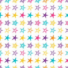 Seamless doodle hand drawn stars