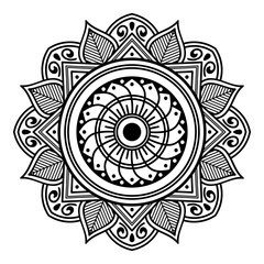 Mandala decorative round ornament. Can be used for greeting card, phone case print, etc. Hand drawn background