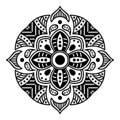 Ethnic Mandala ornament, circular decorative element. Hand drawn background. Can be used for greeting card, phone case print, etc.