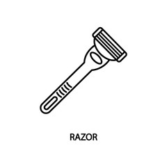 Electric shaver line icon. Beard shaving equipment pictogram. Editable Strokes