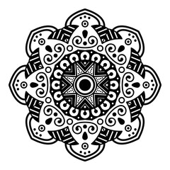 Ethnic Mandala ornament, circular decorative element. Hand drawn background. Can be used for greeting card, phone case print, etc.