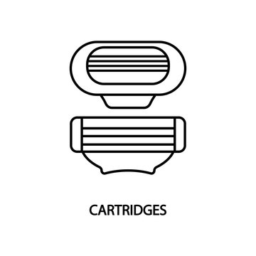 Cartridges for razors line icon. Editable Strokes.