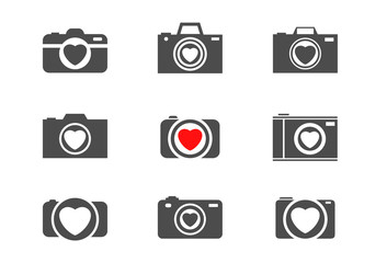 Camera with heart symbol