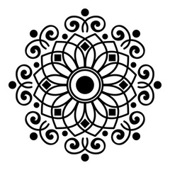 Ethnic Mandala ornament, circular decorative element. Hand drawn background. Can be used for greeting card, phone case print, etc.