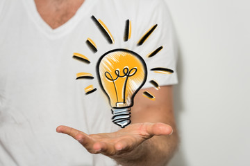 solution concept business idea lamp