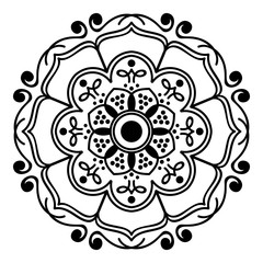 Ethnic Mandala ornament, circular decorative element. Hand drawn background. Can be used for greeting card, phone case print, etc.