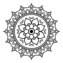 Ethnic Mandala ornament, circular decorative element. Hand drawn background. Can be used for greeting card, phone case print, etc.