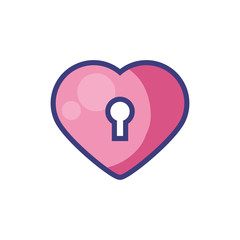 Isolated heart padlock vector design