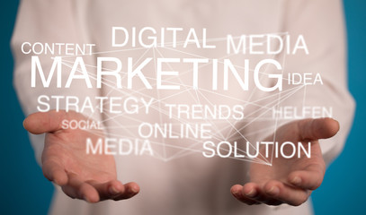 marketing digital concept in hand
