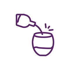 Isolated wine cup and bottle vector design