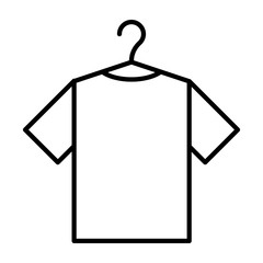 Icon with clothes rack and tshirt. Vector symbol illustration. Laundry icon.