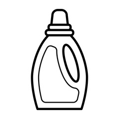 Icon with liquid washing powder. Vector symbol illustration. Laundry icon.