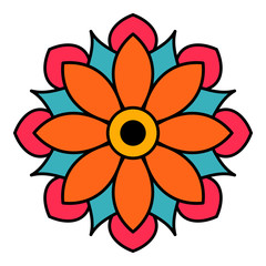 Ethnic Mandala ornament, circular decorative element. Hand drawn background. Can be used for greeting card, phone case print, etc.