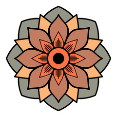 Ethnic Mandala ornament, circular decorative element. Hand drawn background. Can be used for greeting card, phone case print, etc.