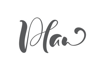 Plan vector calligraphic hand drawn text. Business concept for meetings or organizers or planning notes. Can place your own phrase