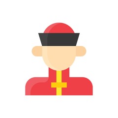 china new year related boy with hat vector in flat design