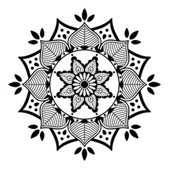Mandala decorative round ornament. Can be used for greeting card, phone case print, etc. Hand drawn background