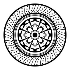 Fototapeta premium Mandala decorative round ornament. Can be used for greeting card, phone case print, etc. Hand drawn background