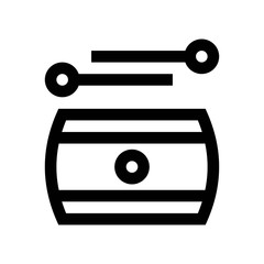 china new year related drum with sticks vector in lineal style