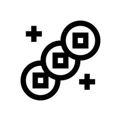 Obraz premium china new year related chinese coins vector in lineal style