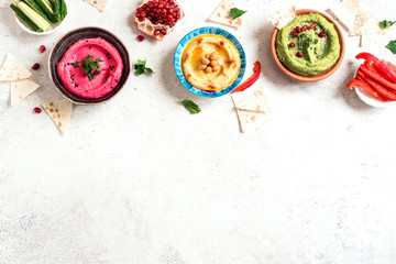 Colorful Dips Hummus