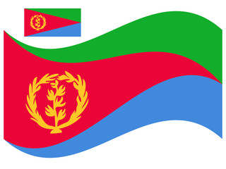 Wave Eritrea Flag Vector illustration eps 10