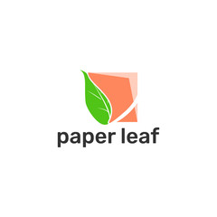 ILLUSTRATION PAPER LEAF ABSTRACT LOGO ICON SIMPLE TEMPLATE DESIGN VECTOR FOR YOUR BUSINESS