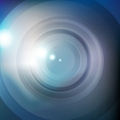 Abstract digital technology circles on blue background