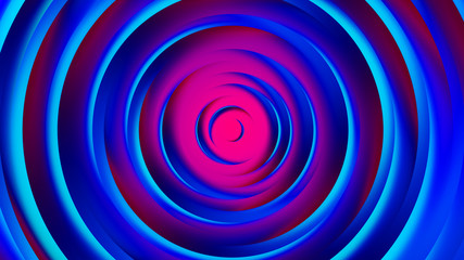 Pink purple neon circles abstract background.3D illustration with paper cut style.