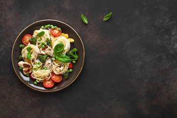 Chicken Pasta Spaghetti Primavera