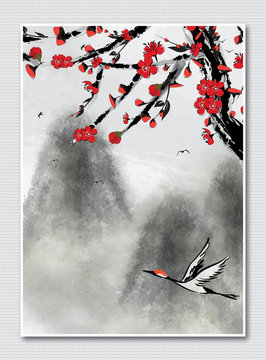 Chinese / Japanese / Korean Style Black Ink Painting (sumi-e Style)