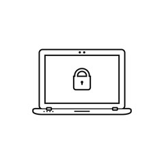 Computer Security line icon. Flat style vector EPS.