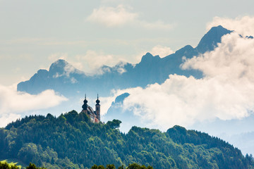 Wallfahrtskirche Frauenberg with clouds behind