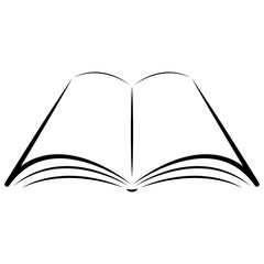 Book, notebook icon. Vector illustration silhouette of a book, a notebook with a blank space for text.