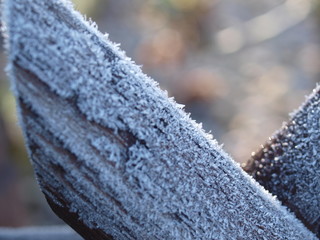 Holz, wood, Raureif, frost, winter, frozen