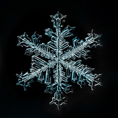 macro crystal snowflake, isolated photo beautiful transparent crystal water