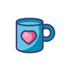 Isolated coffee mug with heart vector design