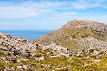 Fototapeta na wymiar The mountainous west coast of the island of Majorca. Spain