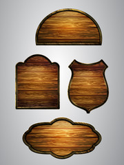 Vector realistic illustration of wooden signboard