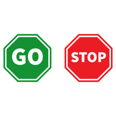 Stop and Go,vector traffic signs on white background