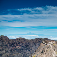 view of tenerife island from la palma island